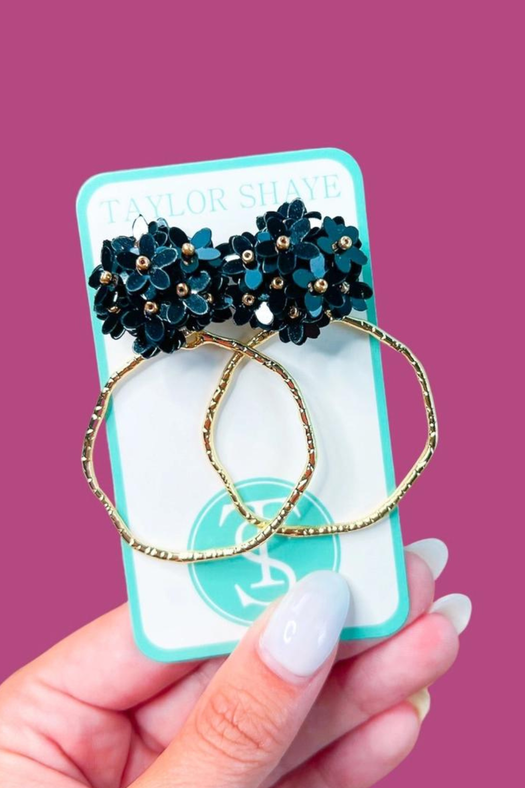 Flower Hoop Earrings