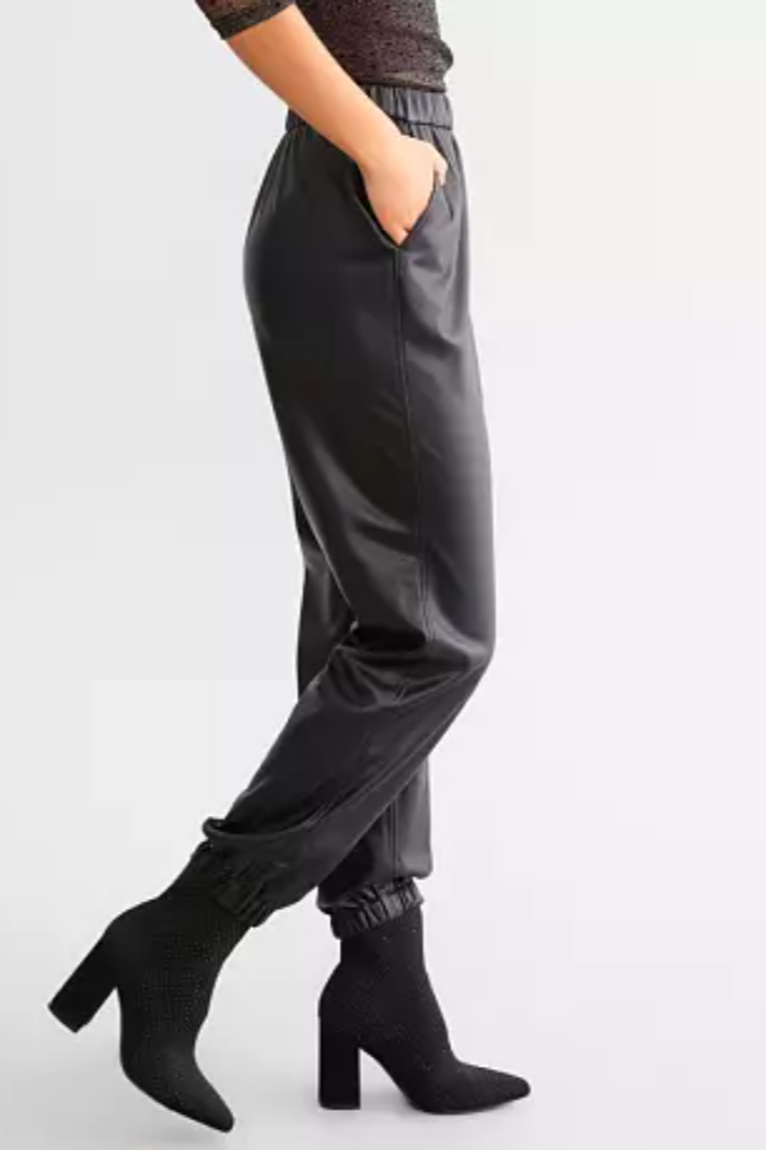 Lenora Faux Leather Jogger