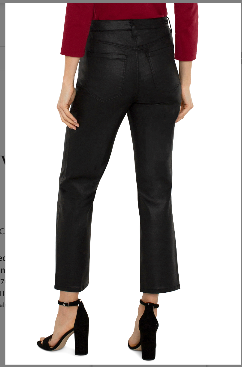Kennedy Crop Straight Leg Jeans- Black Coated