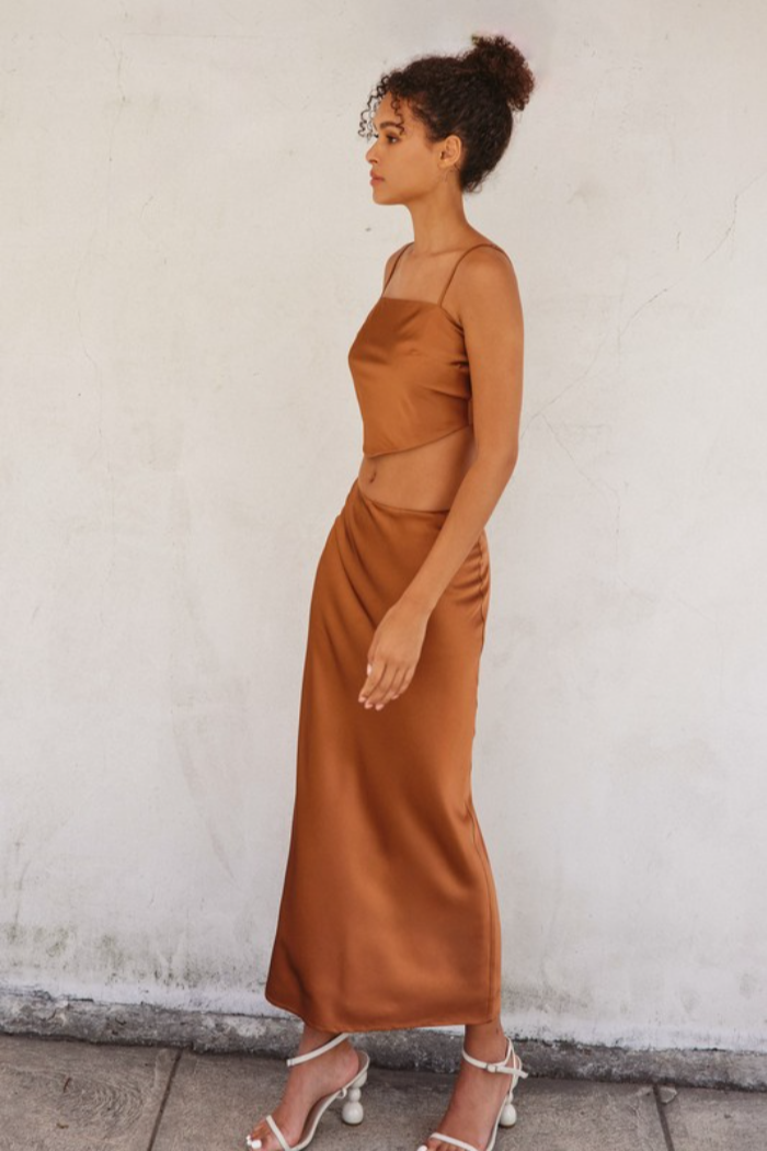 Satin Midi Skirt
