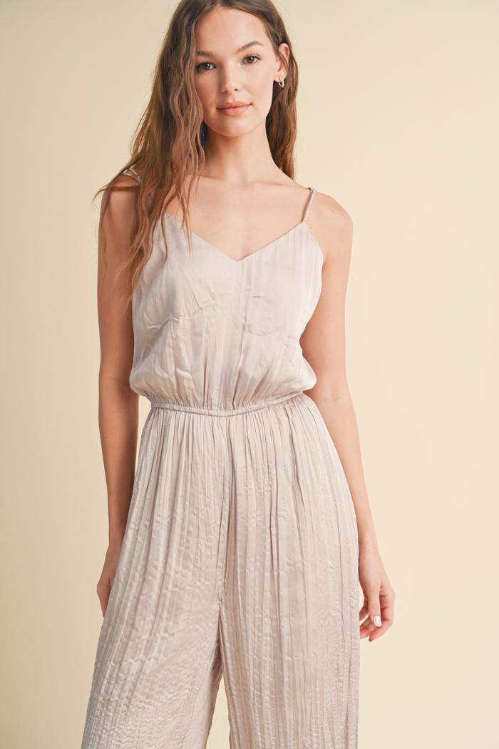 CRINKLE SATIN CAMI JUMPSUIT