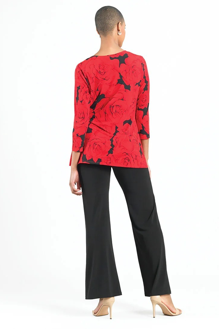 Rose Print V-neck tunic with side tie detail