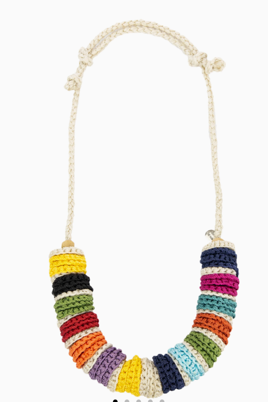 Jasper Disc Necklace - Ecru Multi