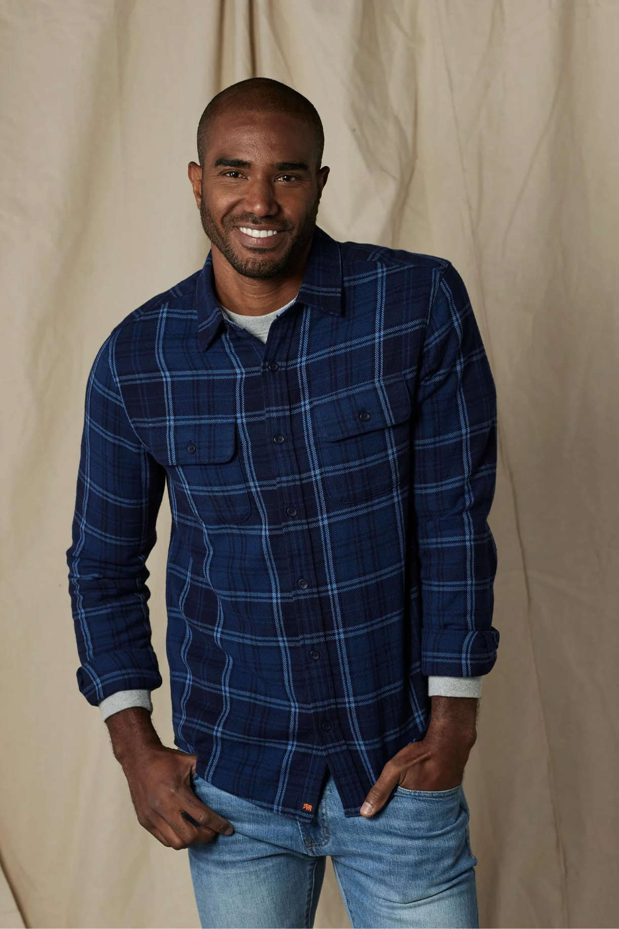 Mountain Overshirt - Indigo Plaid