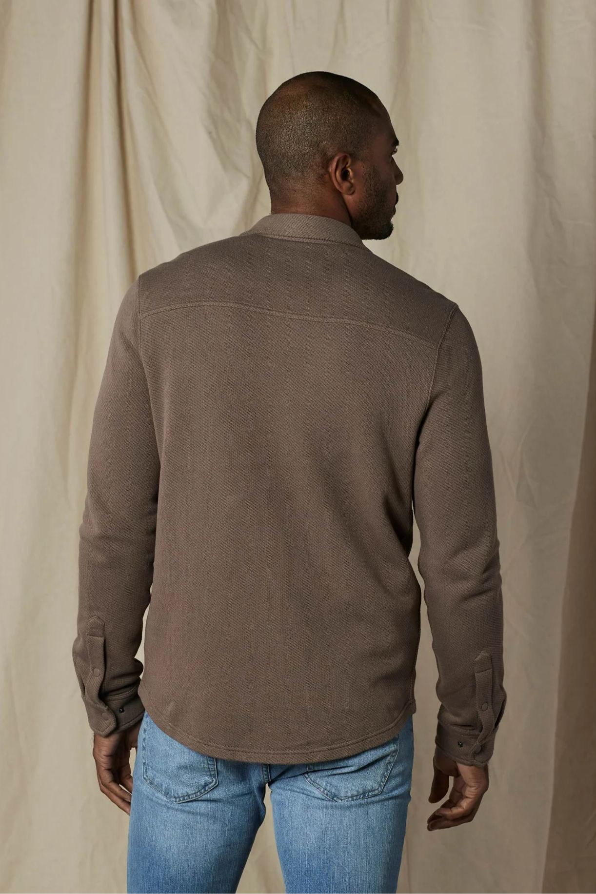 Looped Terry Button Up - Cedar