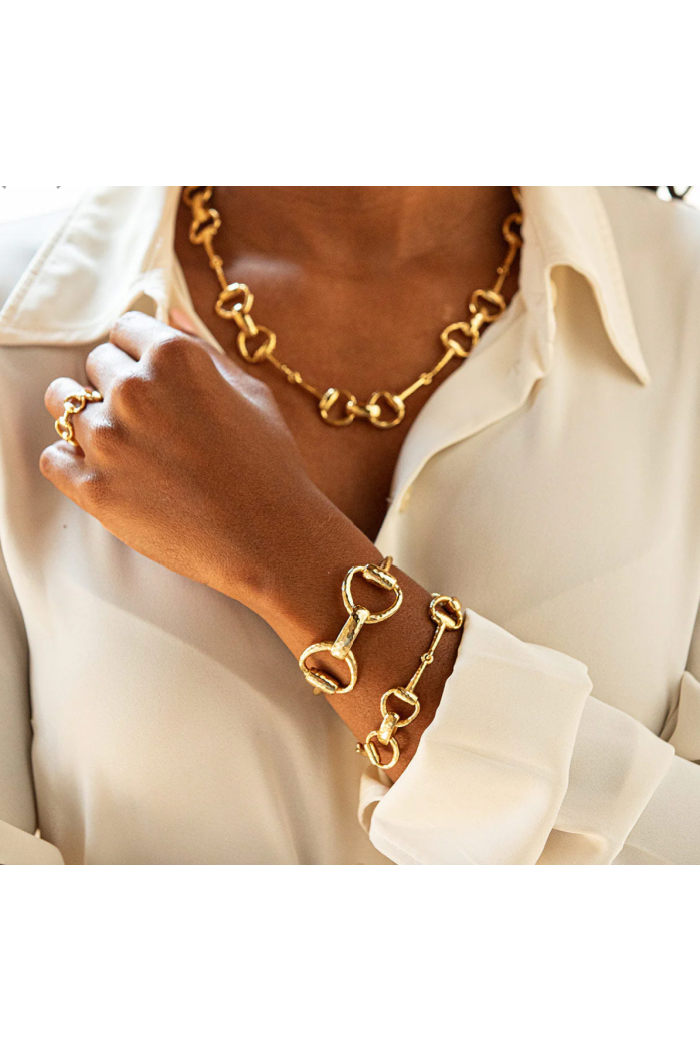 Equestrian Snaffle Bit Cuff - Gold