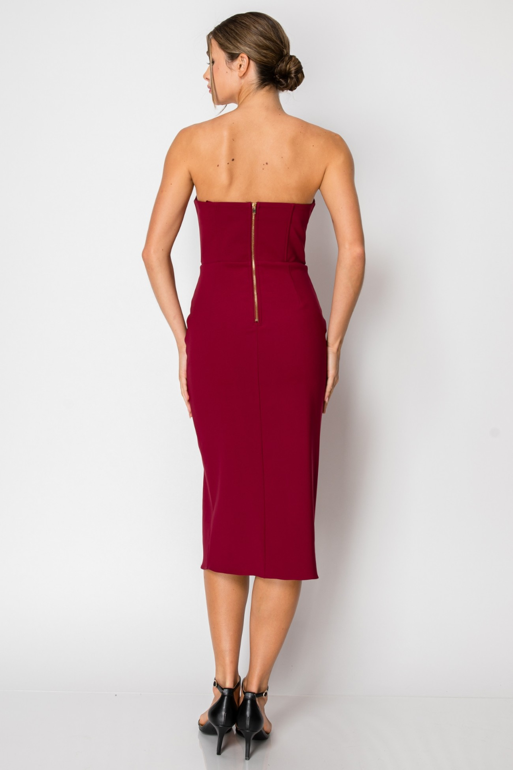 Strapless Corset Midi Dress