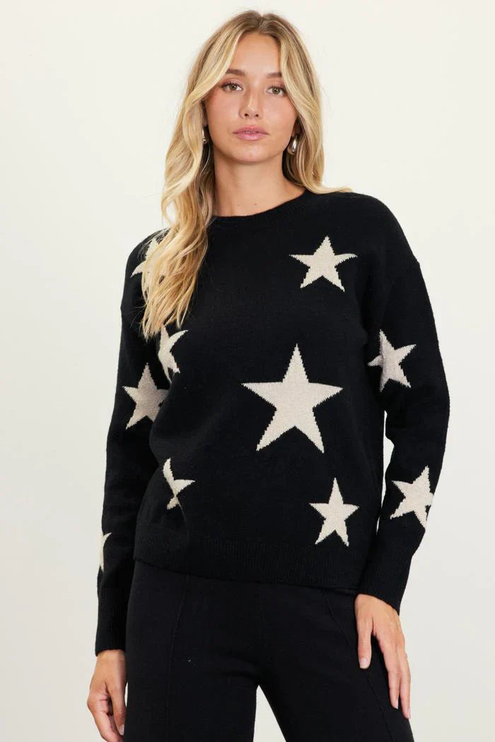 Lurex Star Pattern Sweater