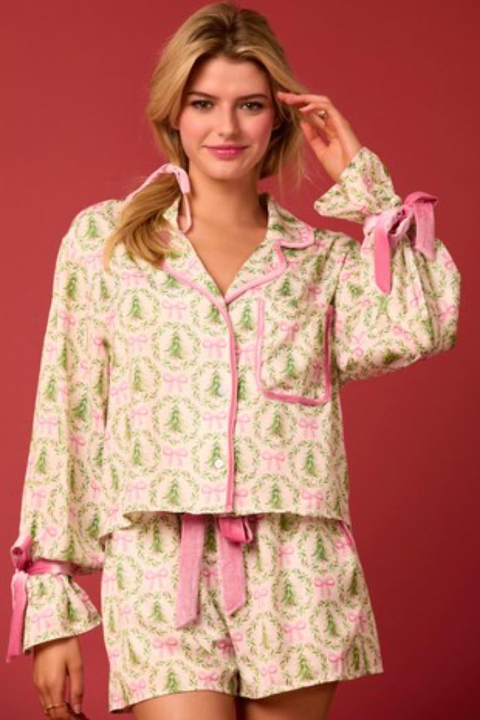 Satin Tree Bow PJs