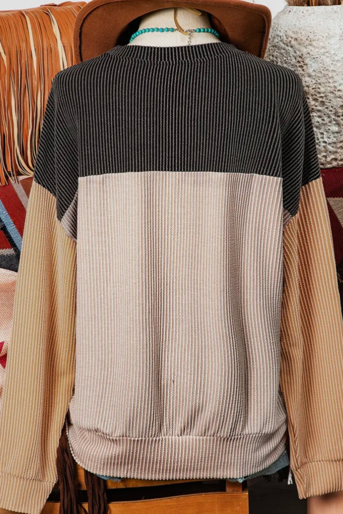 Colorblock Loose Sleeve Top