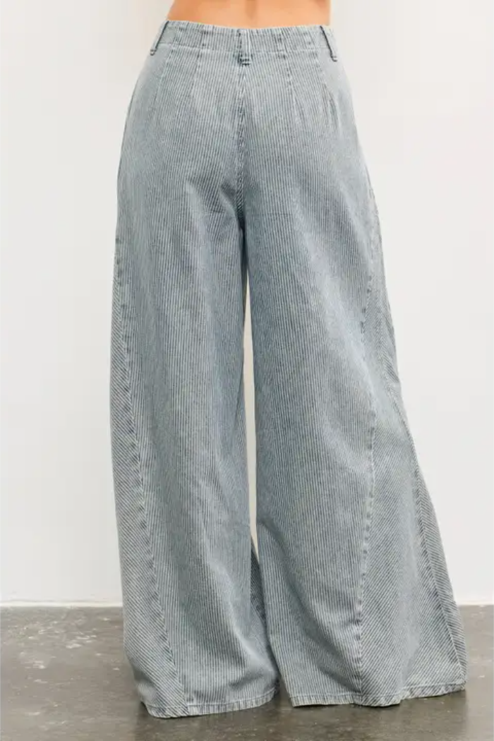 Side Line Detail Wide Denim