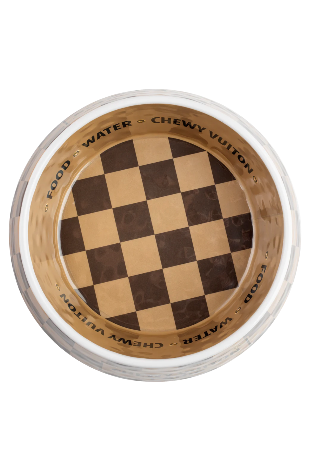 Checker Chewy Vuitton Single Bowl Large