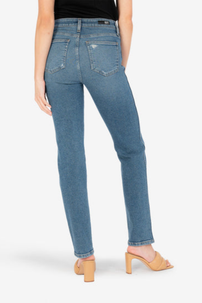 Chrissie High Rise Fab Ab Straight Leg, Petite (Sustainable - Impactful Wash)