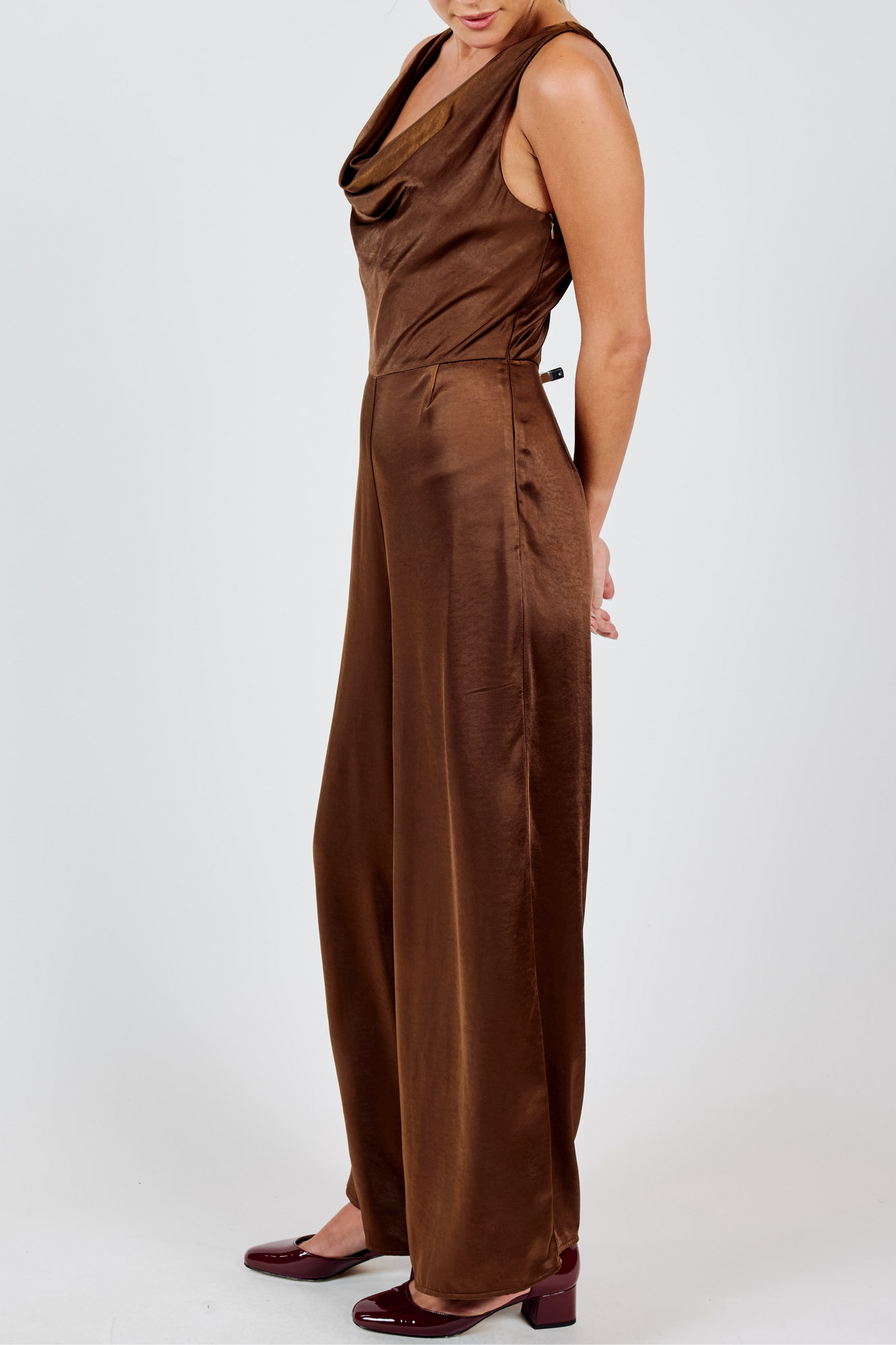 Warm Tea Cowl Neck Jumpsuit