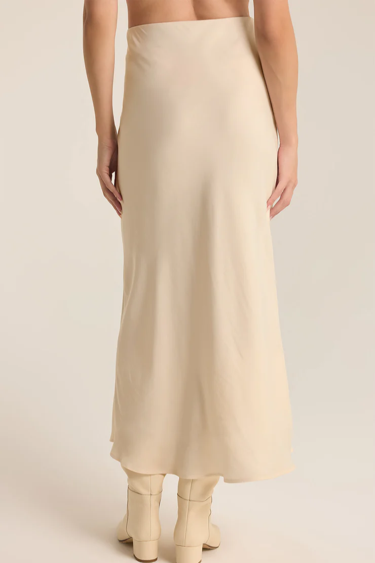 Europa Luxe Sheen Midi Skirt- Sea Salt