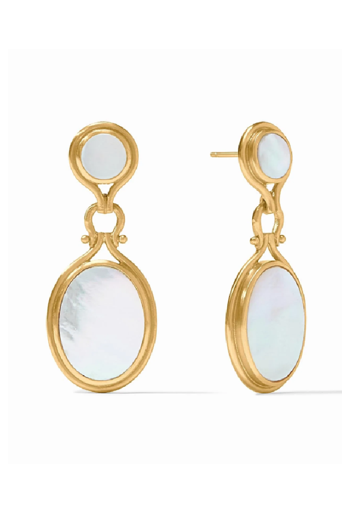 SARATOGA HOOP & CHARM EARRING -MOTHER OF PEARL