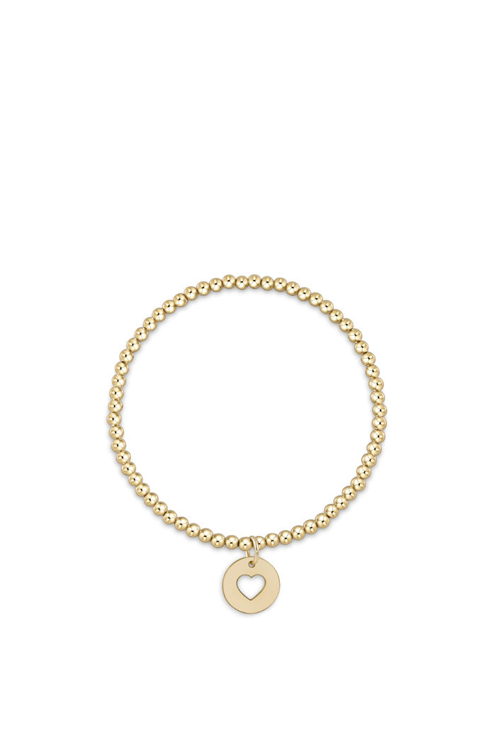 Classic Gold 3MM Love Disc Charm Bracelet