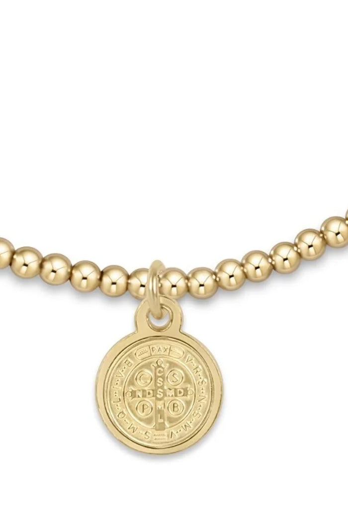 Classic Gold 2MM Blessing Disc Small Charm Bracelet