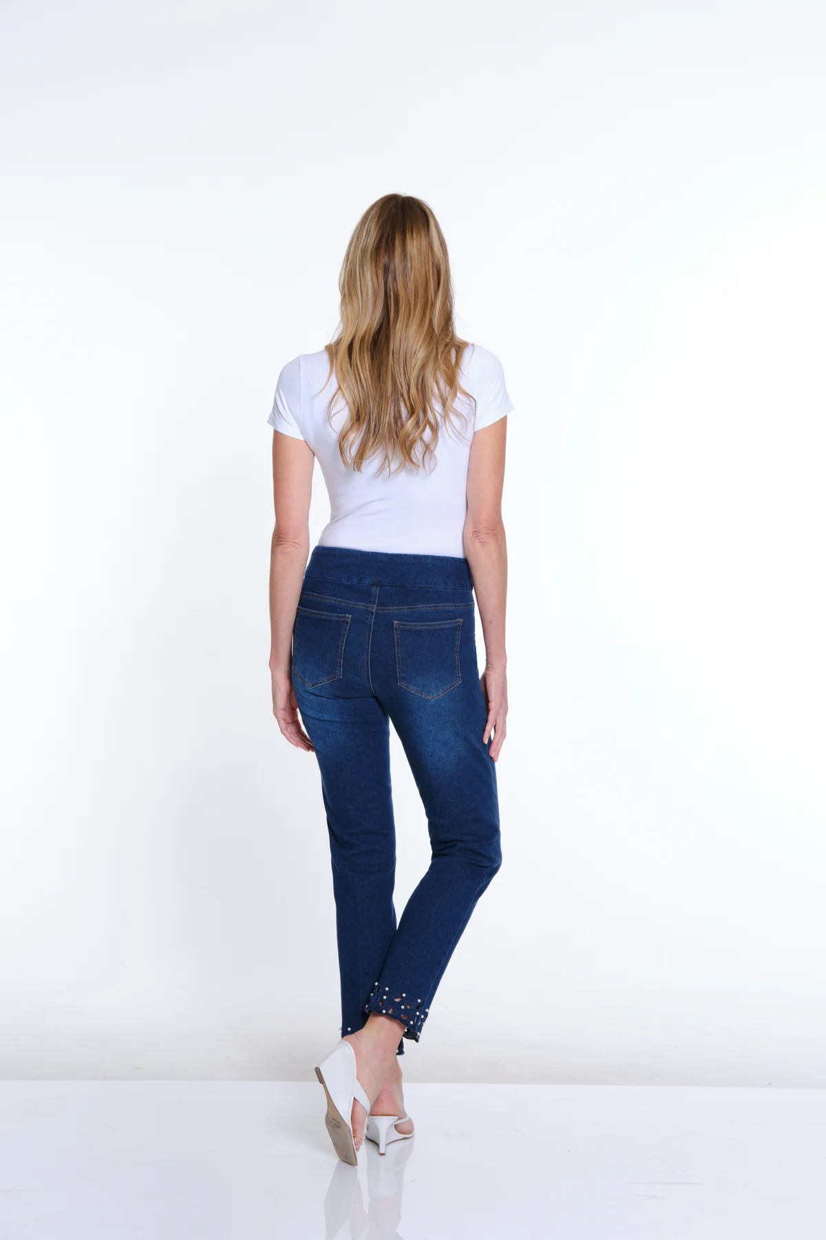 Pearl And Scalloped Hem Jean