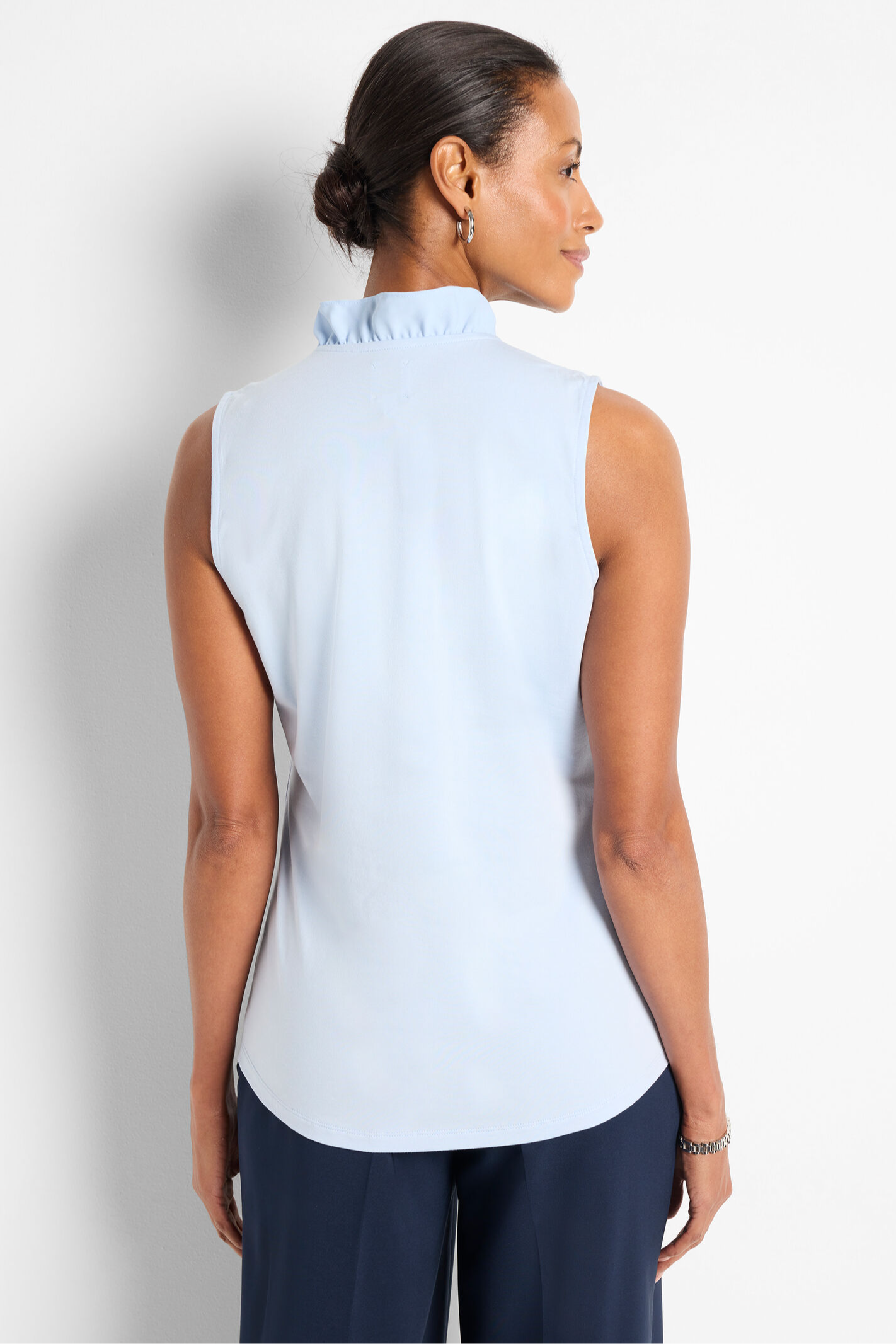 Ruffled Around Tank - Powder Blue