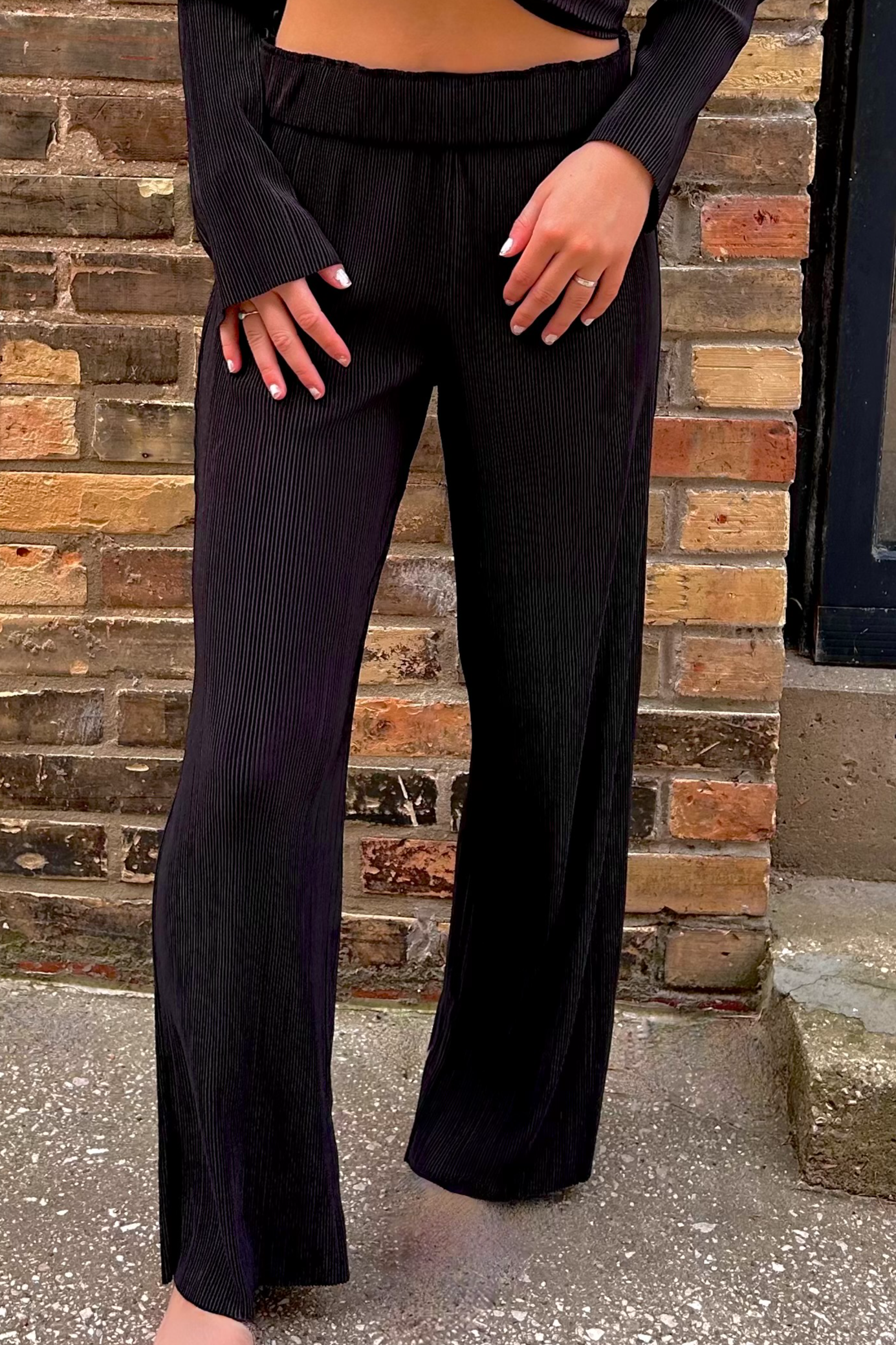 Velvet ribbed pant