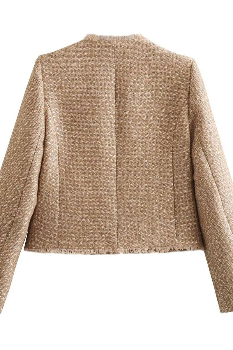 Elegant Vintage Pocket Cropped Jacket
