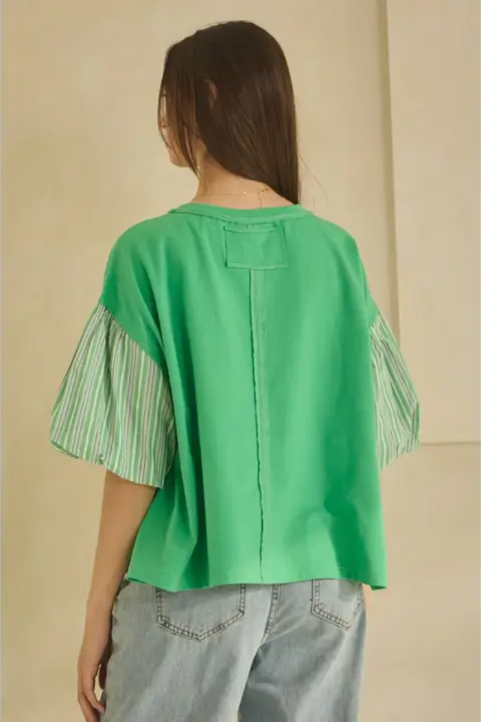 Flower Embroidered Terry Top