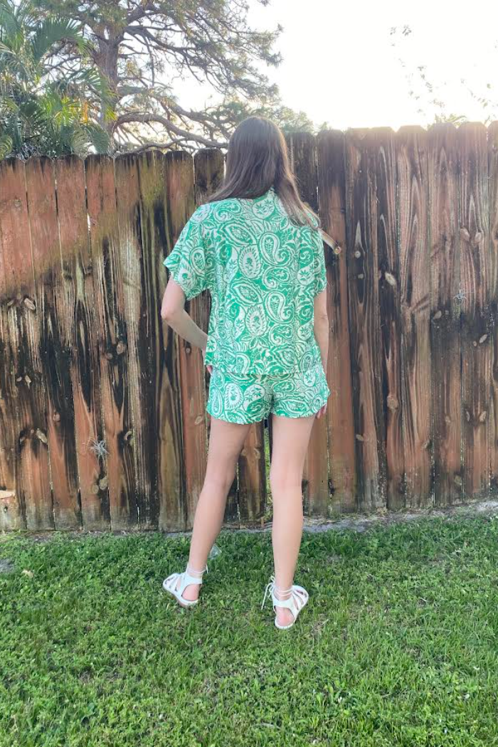Verdant Paisley Shorts