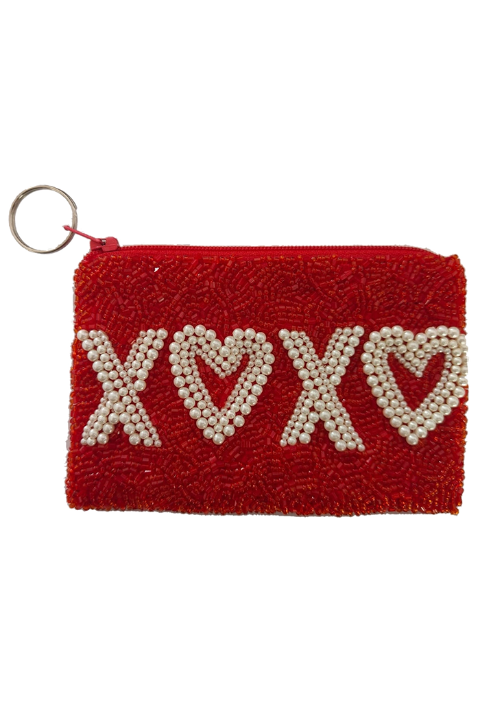 XOXO Beaded Coin Purse