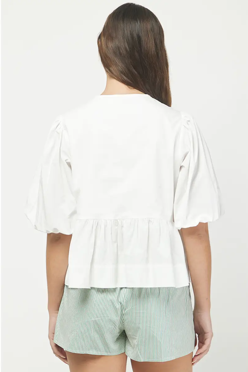Bailey Peplum Front Bow Top