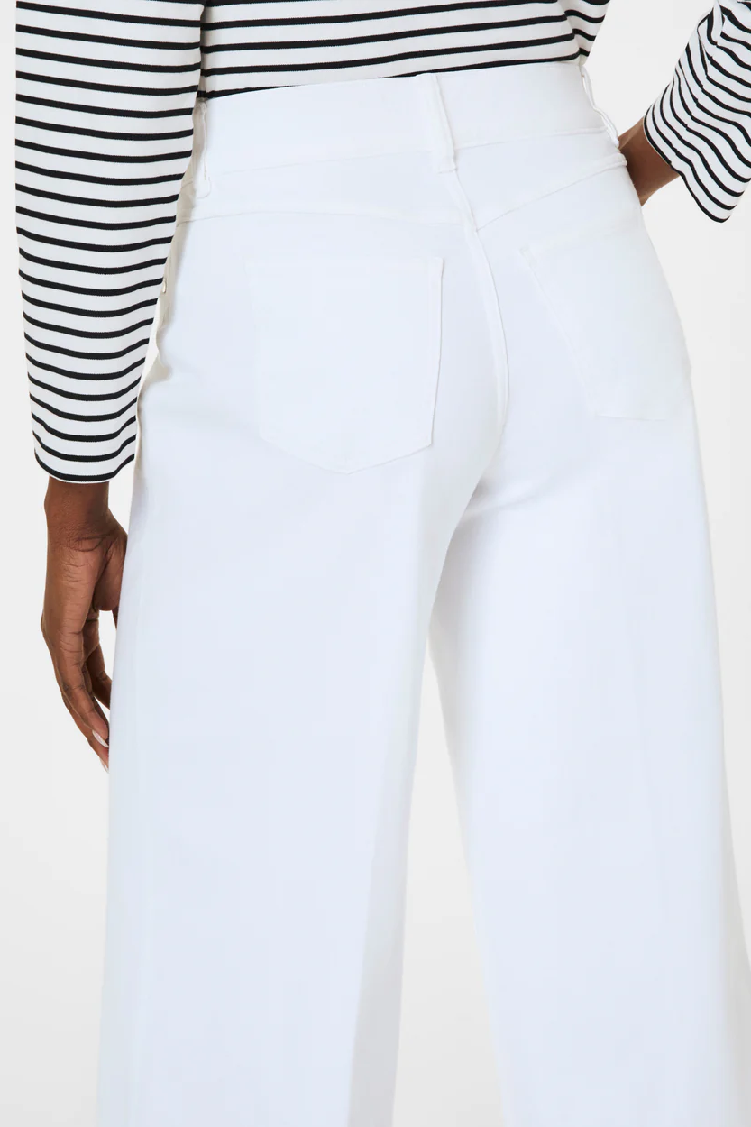 Cropped Wide Leg Jeans- White