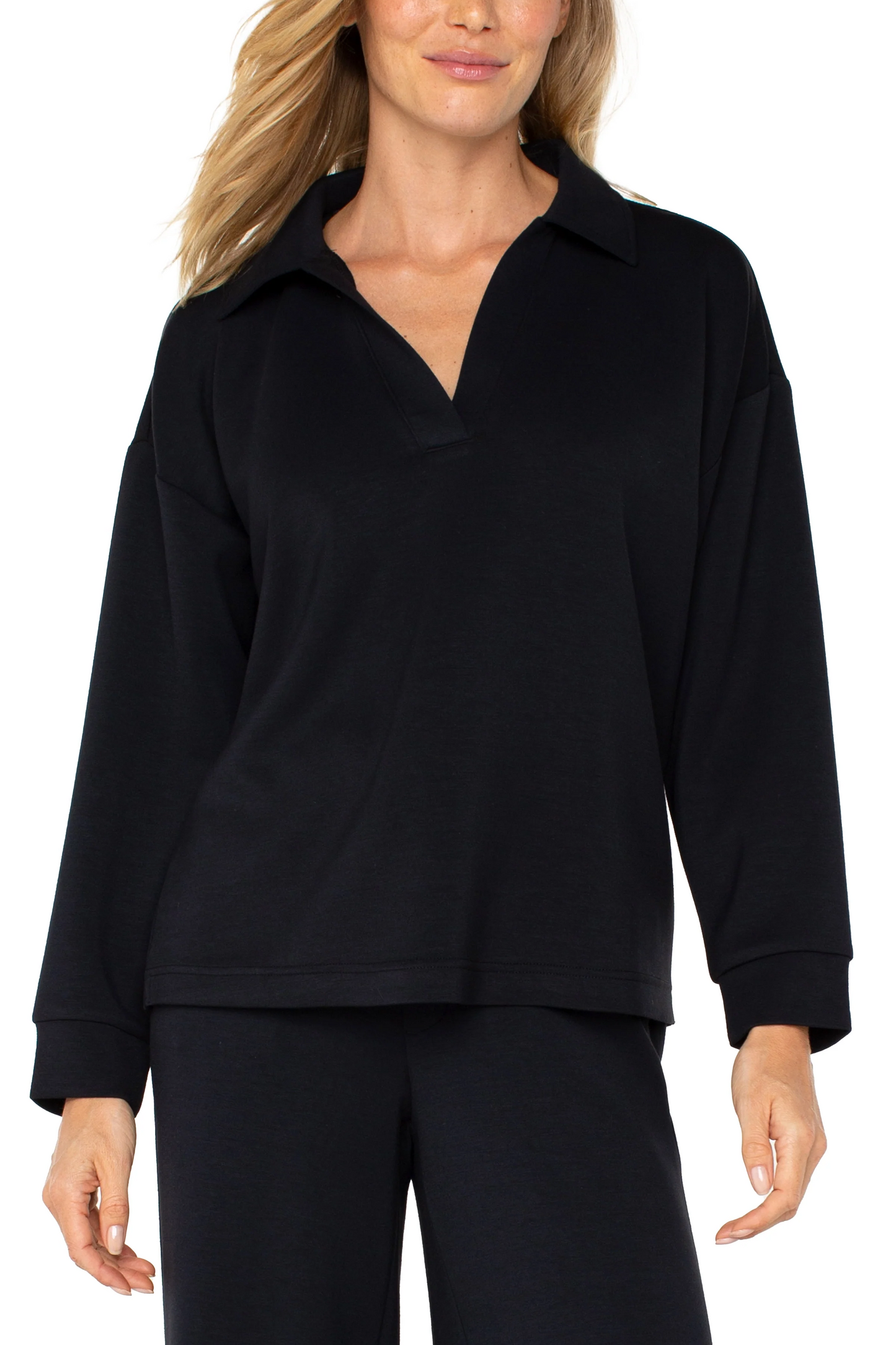 V-neck Popover With Collar