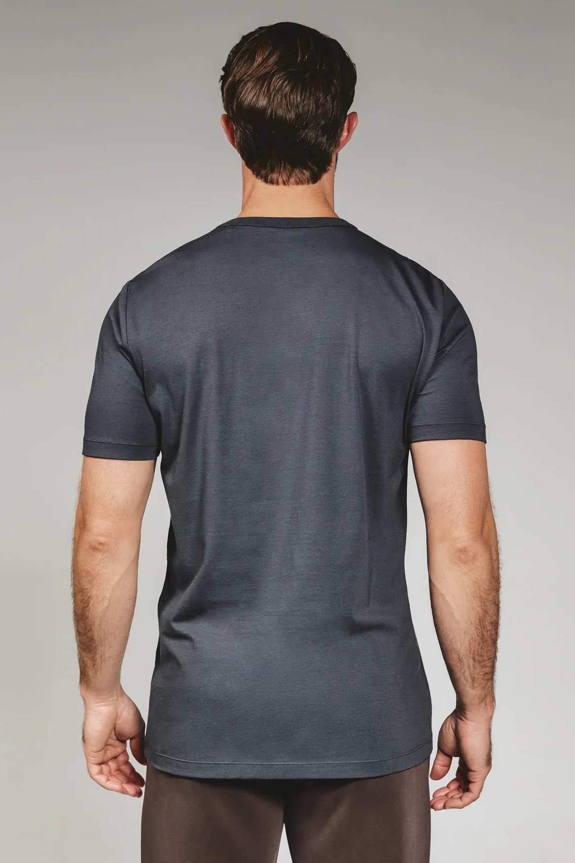 Modal Crew Neck Tee- Charcoal