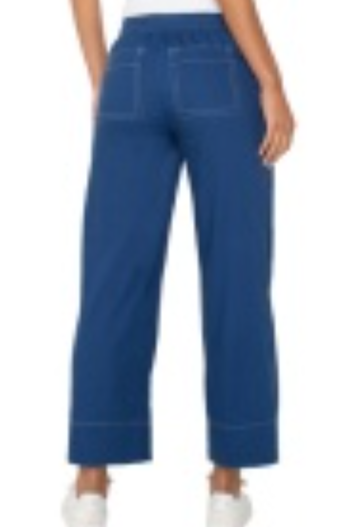 Pull On Draw String Wide Leg Pant