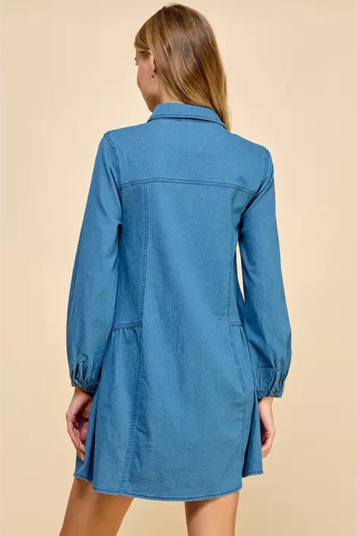 Denim Felled Shirt Dress