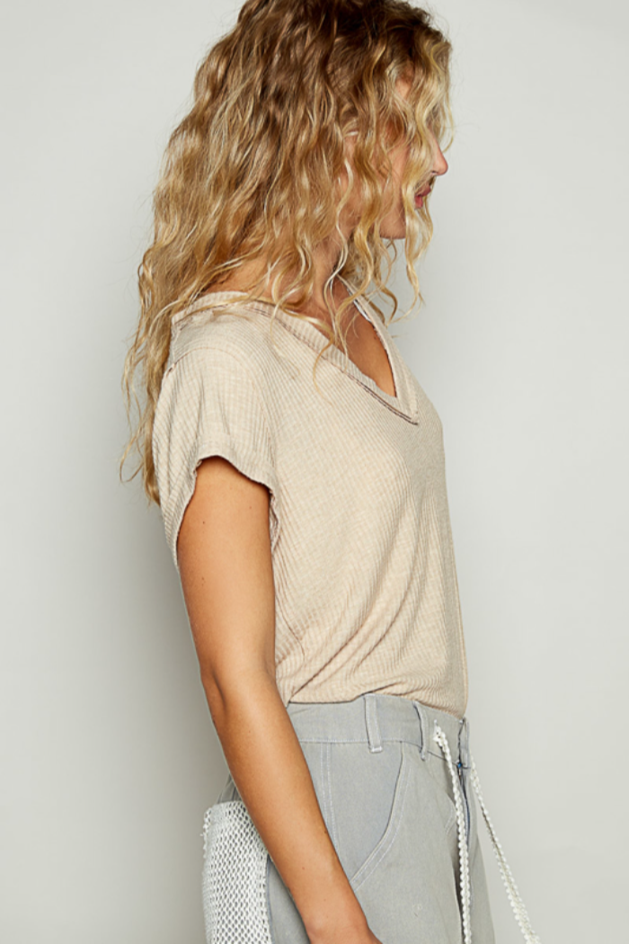 Stone Washed Ribbed Top