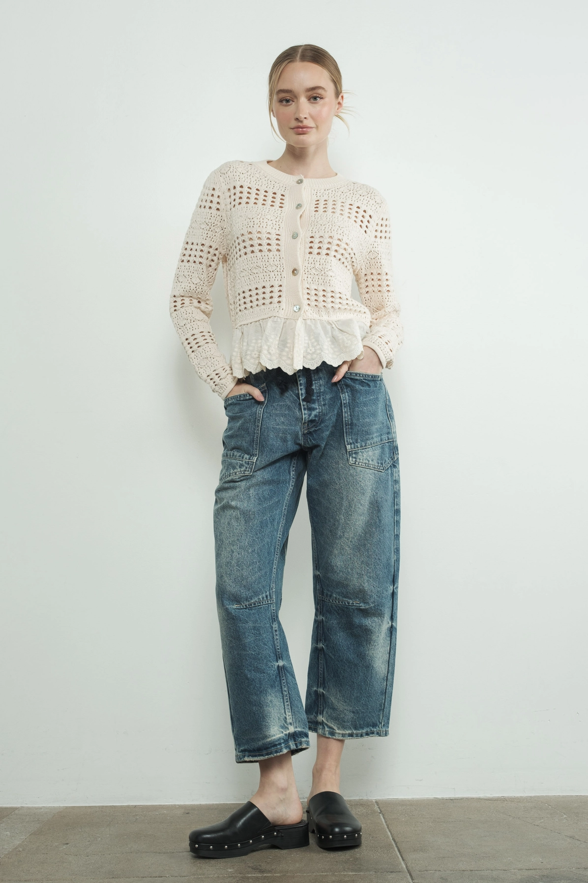 Eyelet Waist Pants