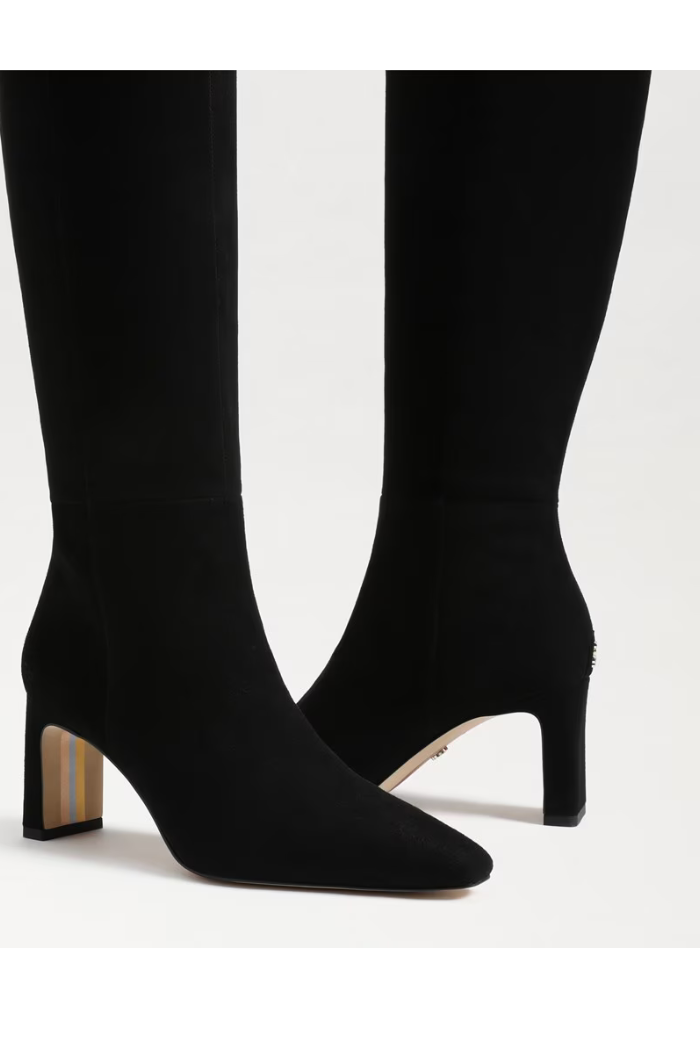Sylvia Knee High Boot - Black Suede