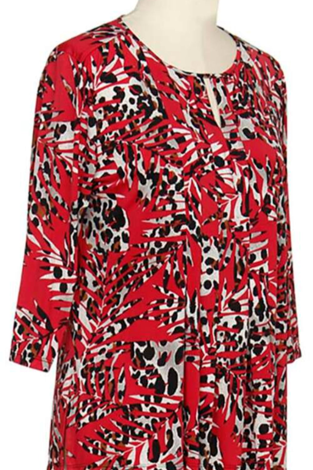 3/4 Sleeve Animal Leaf Print Top