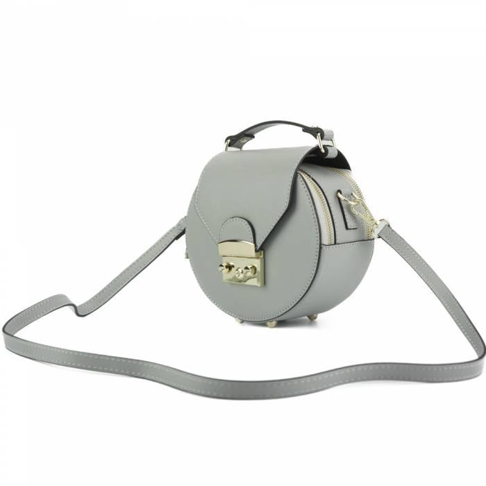 LAYLA Leather Handbag Grey