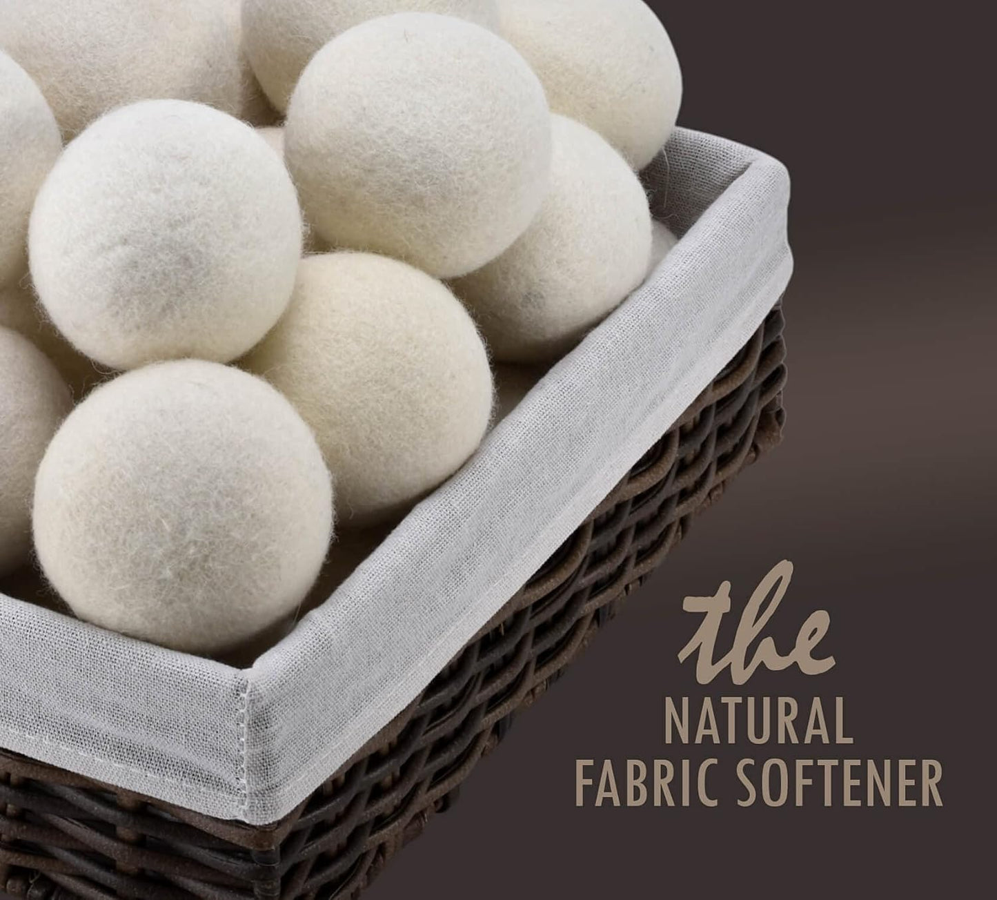 Natural Fabric Softener Wool Dryer Balls ā Pack of 6