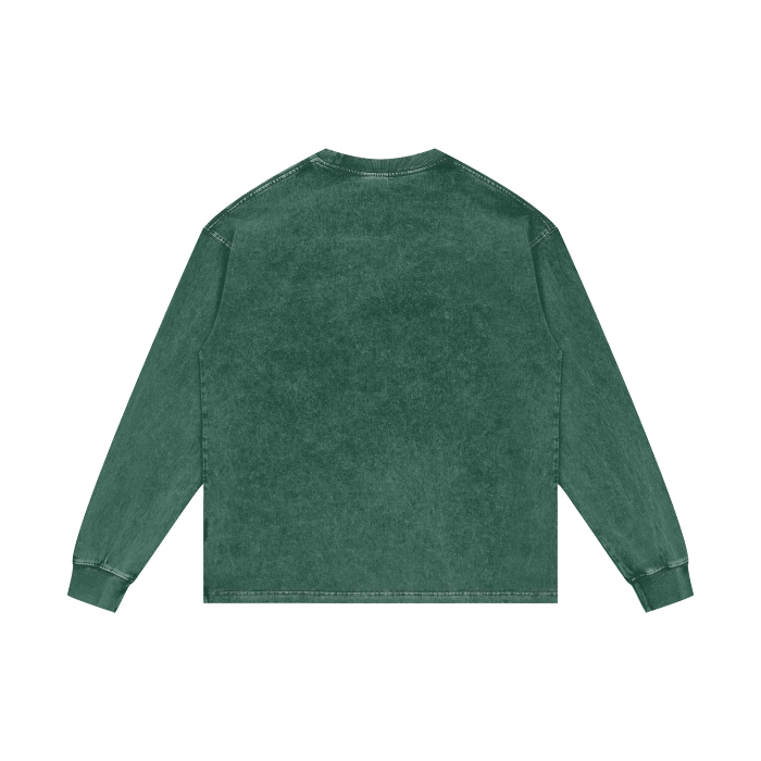 ESSNTIAL ELEMNTS Unisex 250G Acid Wash OS LS Tee