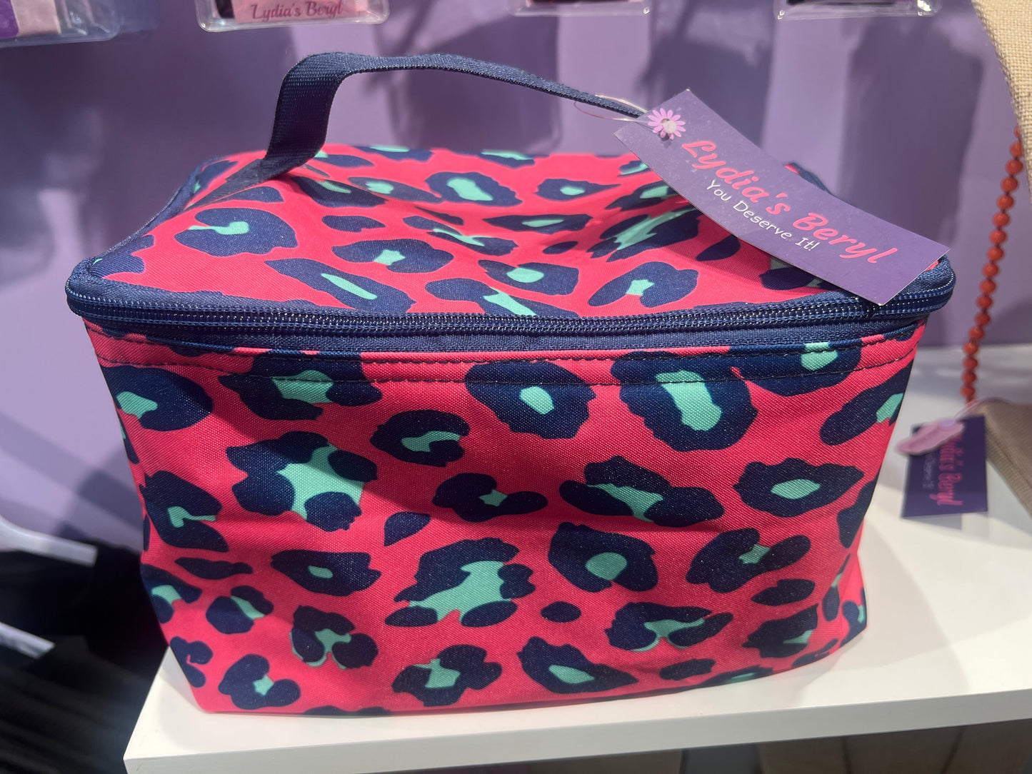 Hot Pink Leopard Cosmetic Case