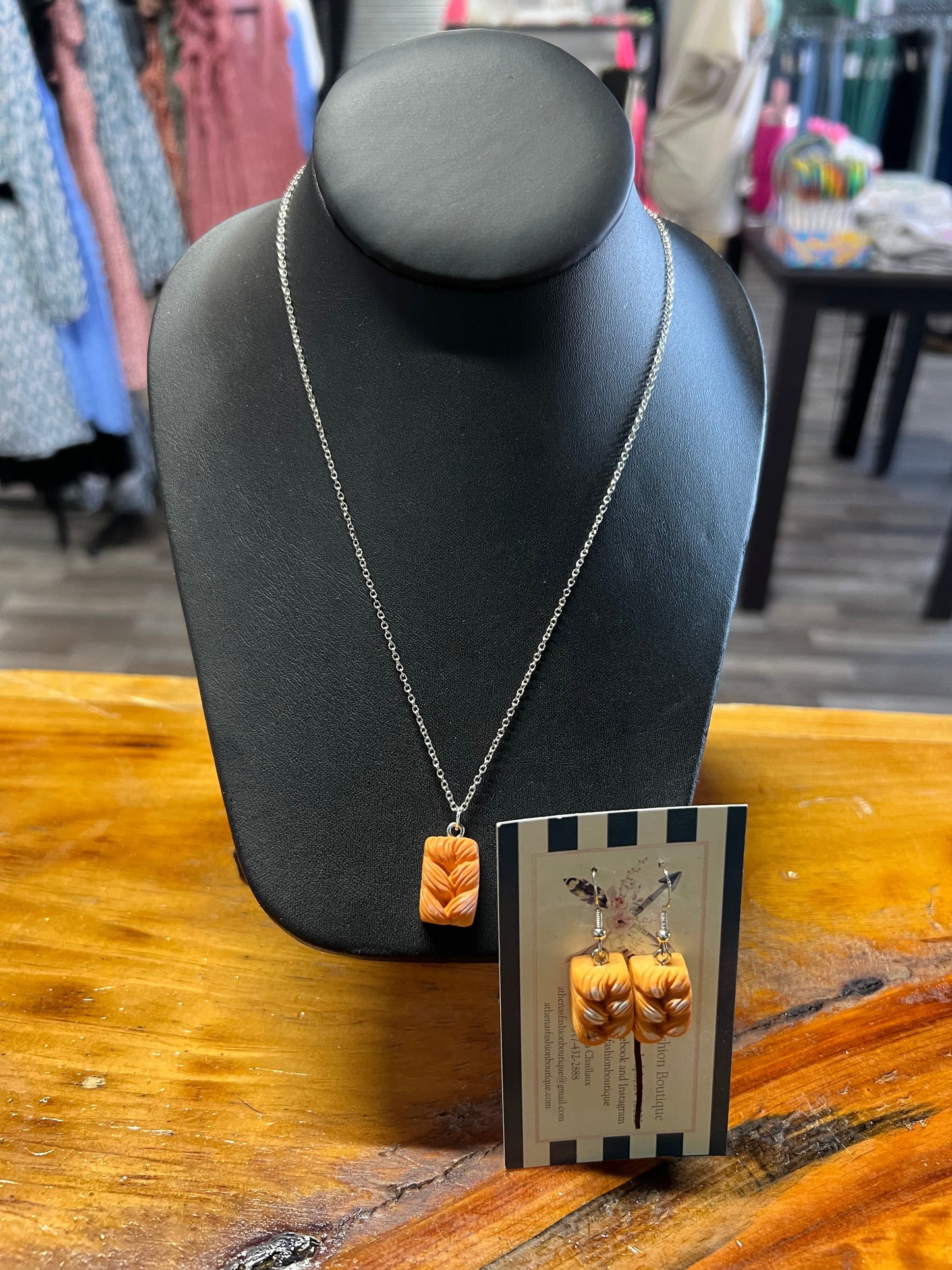 Bread Sterling Silver .925 Hooks Earrings