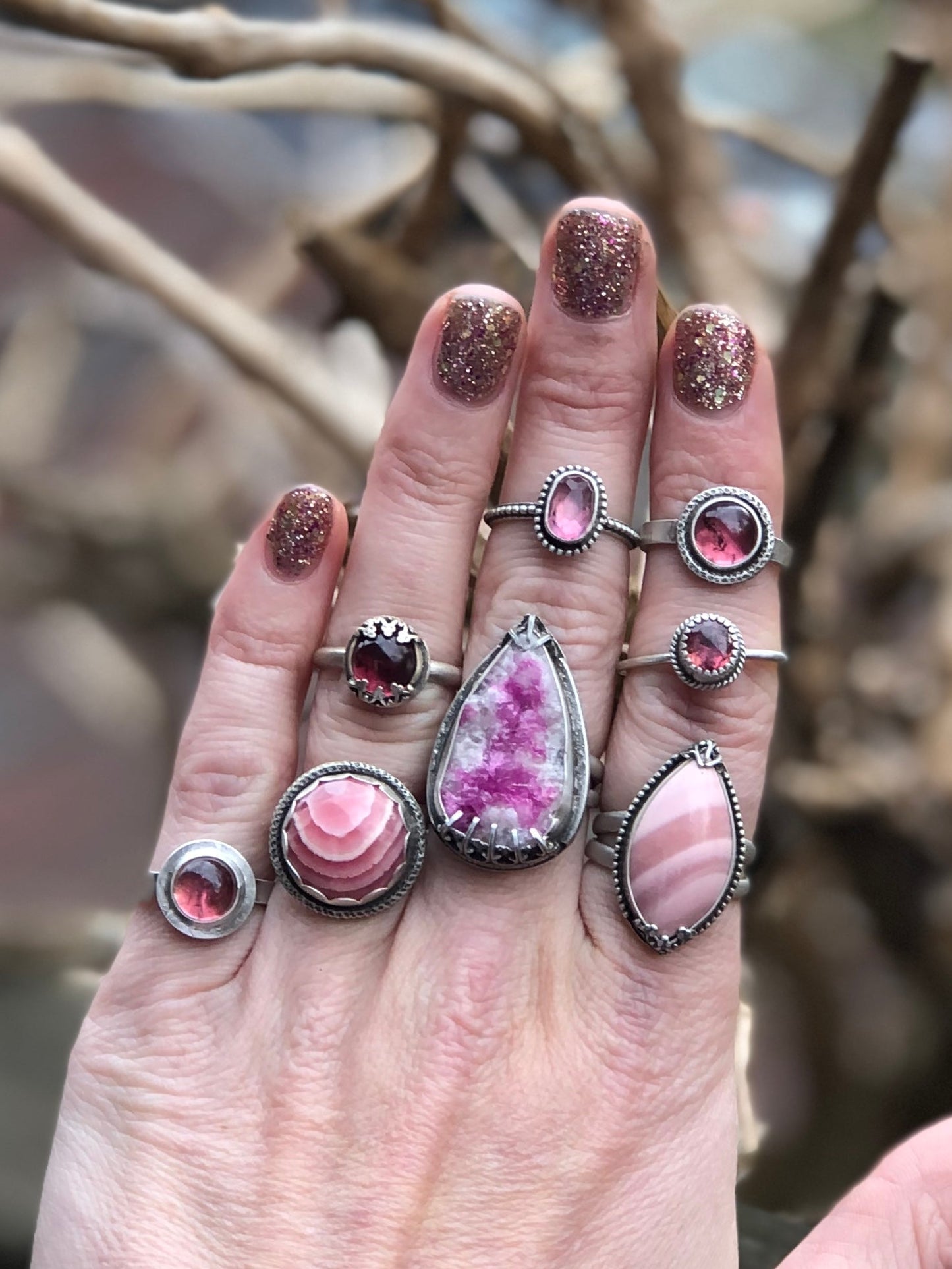 Pink Tourmaline Round Ring