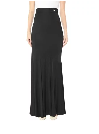 Cavalli Class Black Long Silk Skirt