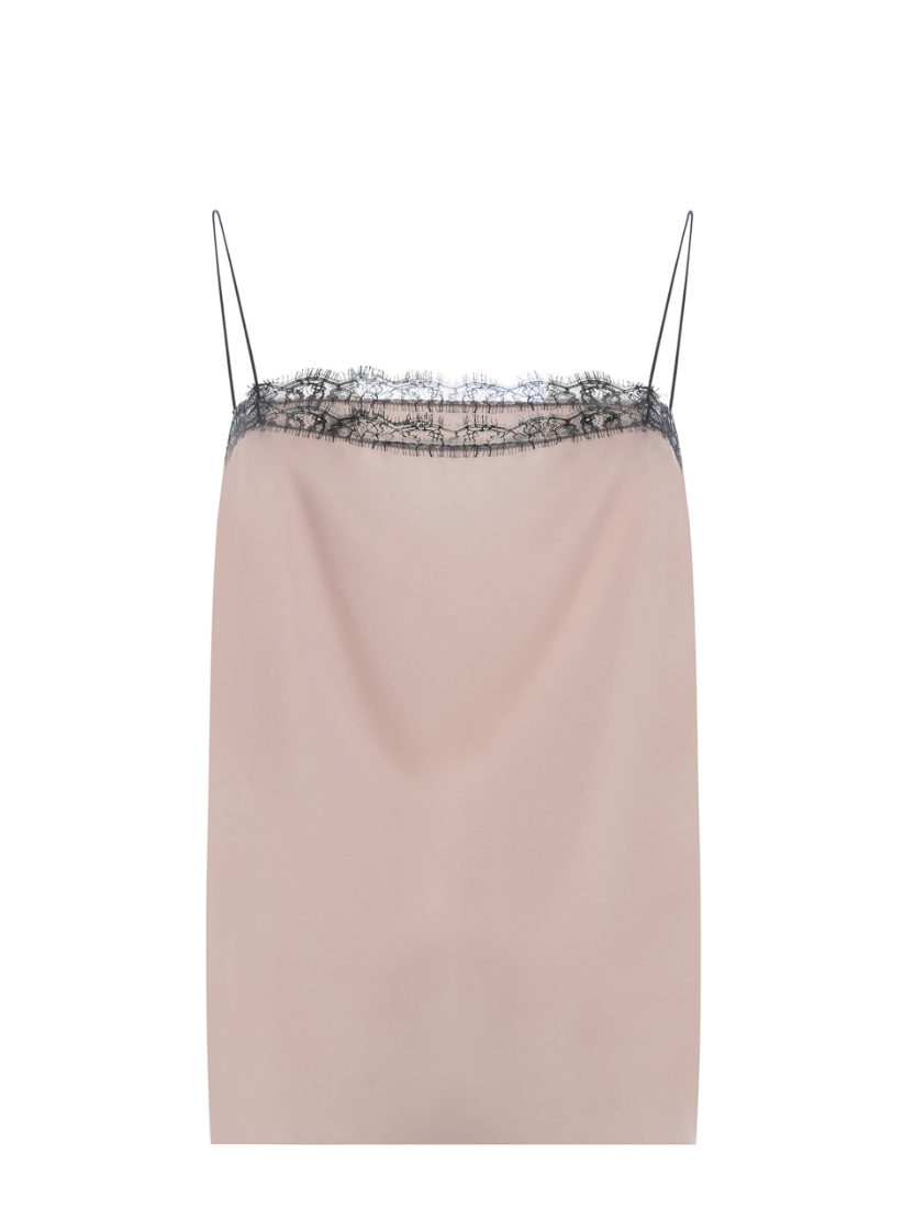 Philosophy di Lorenzo Serafini Lace Trim Pink Satin Camisole