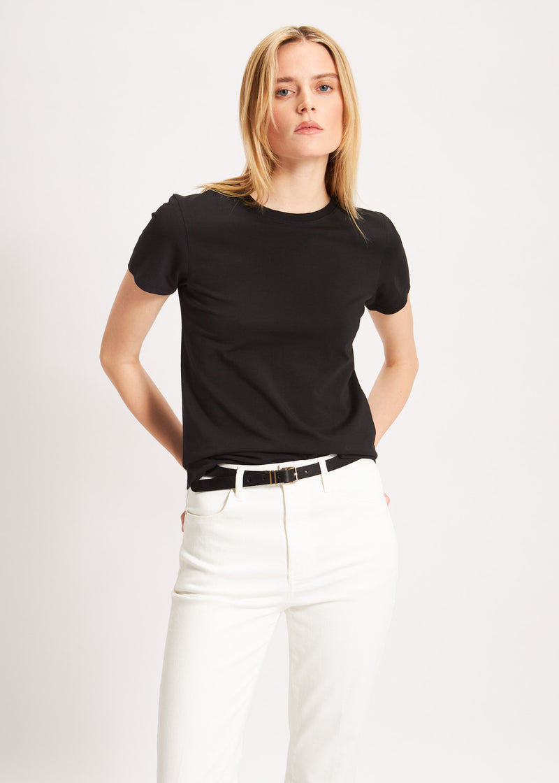 Patrick Assaraf Women's PIMA COTTON STRETCH SLIM T-SHIRT