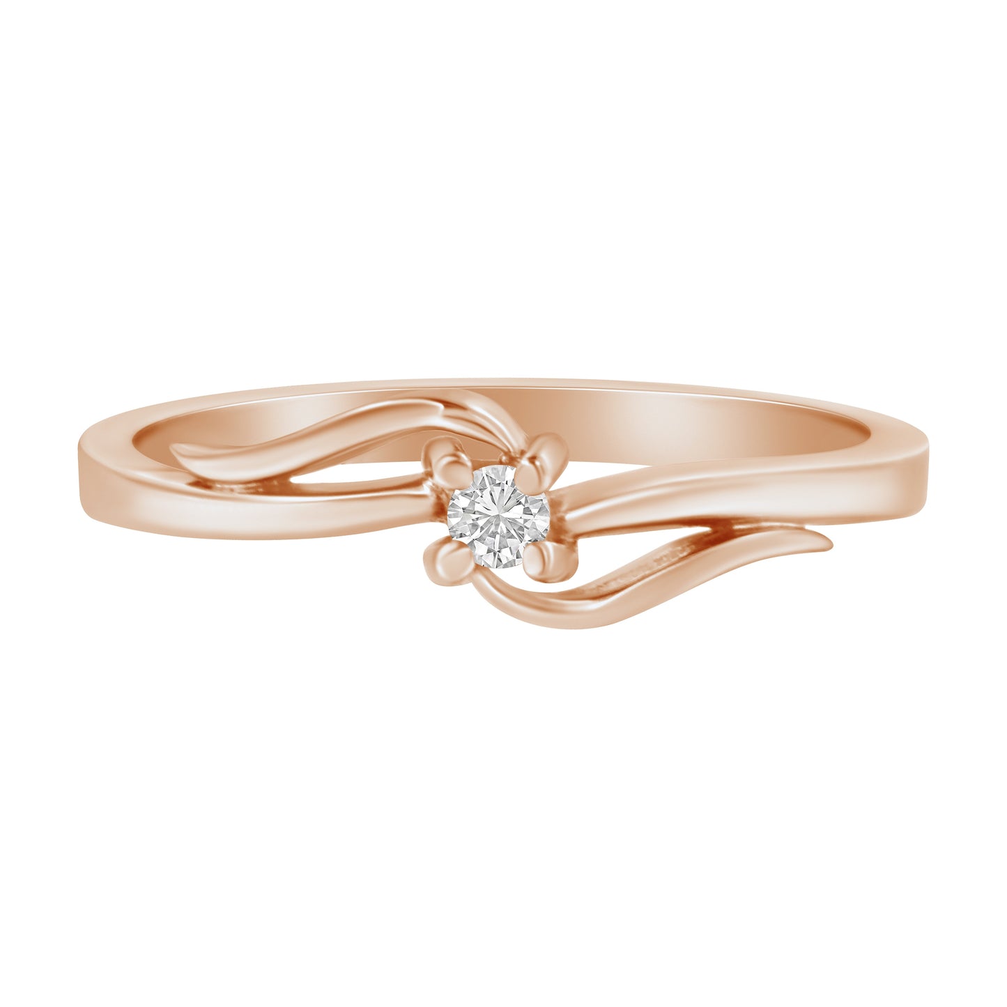 10K Rose Gold Diamond Promise Ring (1/20 Cttw, H-I Color, I1-I2 Clarity) - Size 8