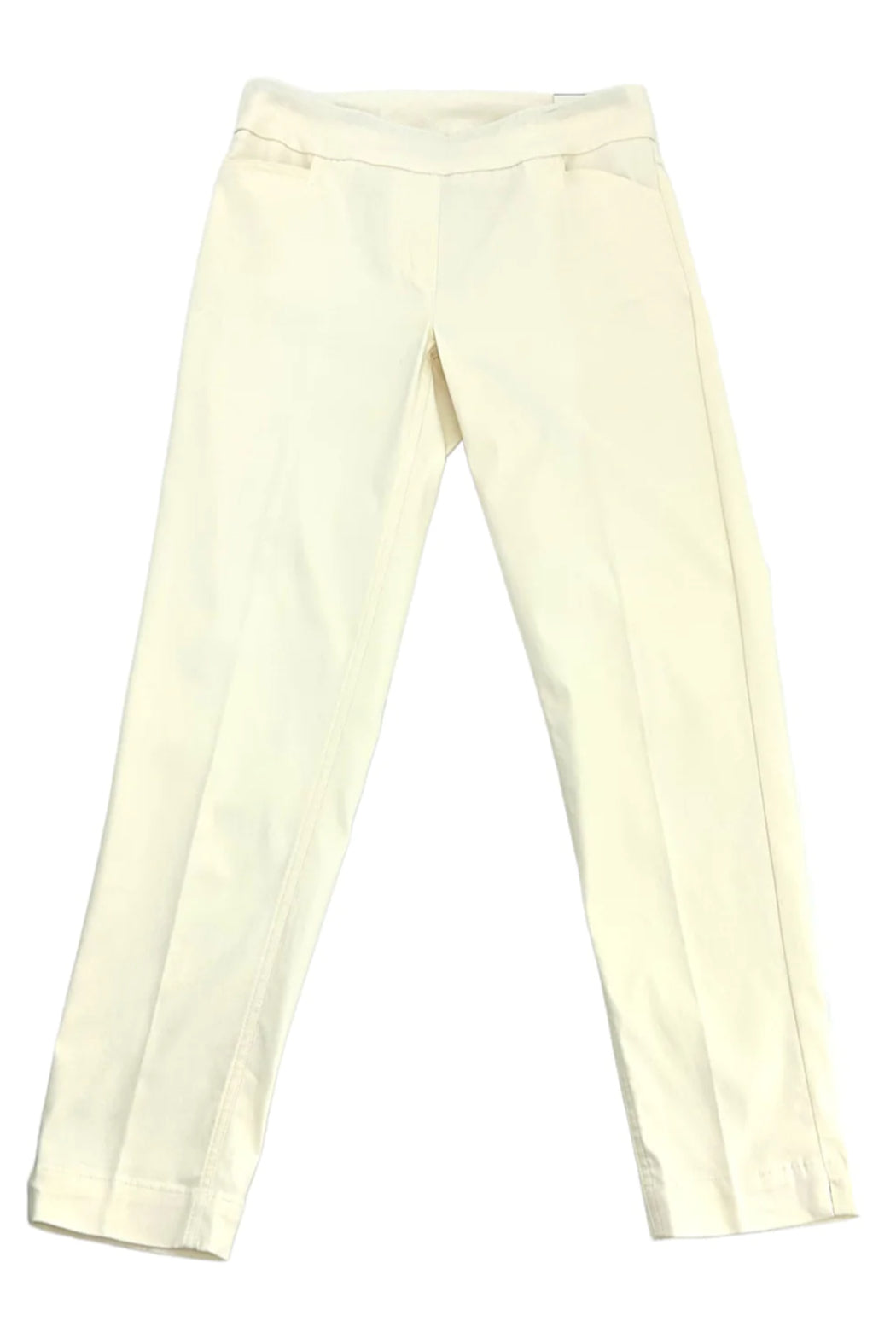 ANKLE PULL ON PANT - truffle and ecru
